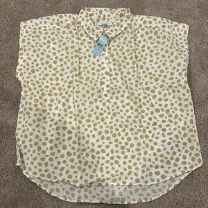 - Ann Taylor Printed Blouse w/ Gold Dots